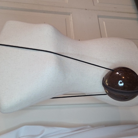 Coconut Bag Crossbody Handmade Zips open zip compartmemt inside Vintage 2005 - Picture 4 of 16